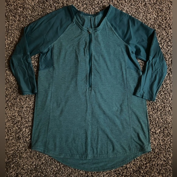 lululemon NWT Clip-in Long Sleeve Heathered Alberta Lake/Alberta Lake - Picture 9 of 14